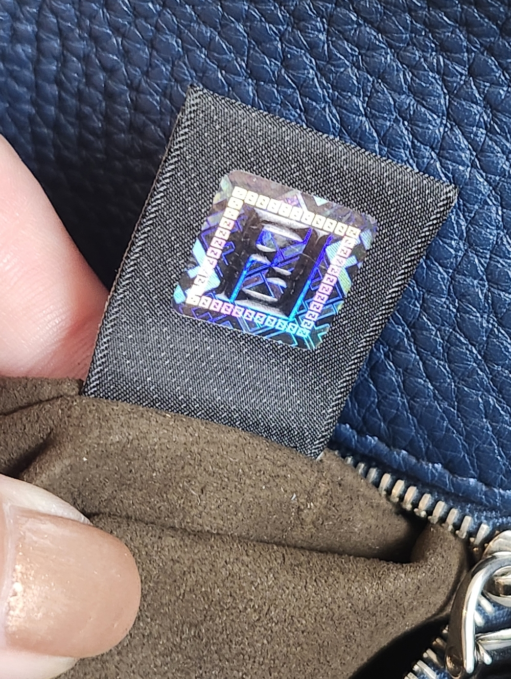 Fendi Blue Selleria Leather Anna Bag - Picture 14 of 16